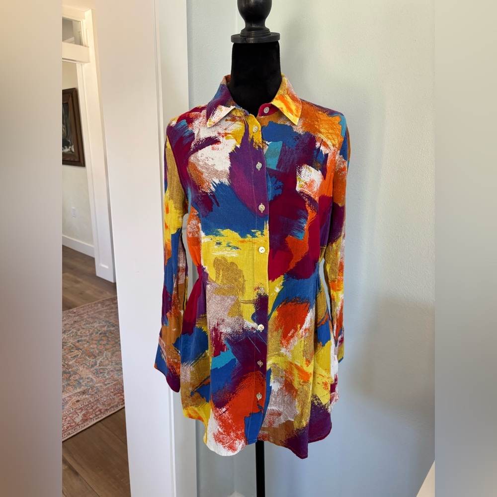 Soft Surroundings painters pallet blouse size small cotton